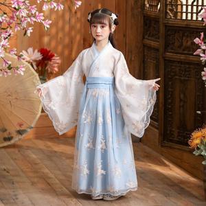 Hanfu 소녀 여름 아동 의류 어린이 요정 당나라 의상 공주 드레스 가운 Fille 복장 아기 Vestidos 소녀 파티 드레스