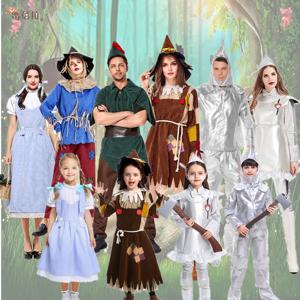 오즈의 마법사 가족 매칭 무대 공연 의상 녹색 요정 도로시 틴맨 마녀 의상 폴리에스터 섬유 00%