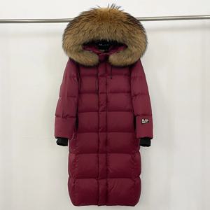 OFTBUY 다운 코트 겨울 리얼 퍼 코트 여성 롱 패딩 재킷 큰 너구리 털 칼라 두꺼운 따뜻한 후드 파카 여성 방수