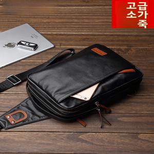 아메리칸 버팔로 남성용 가슴 가방 탑 레이어 소가죽 싱글 숄더 슬랜트 크로스바디 백 대용량 허리 가방