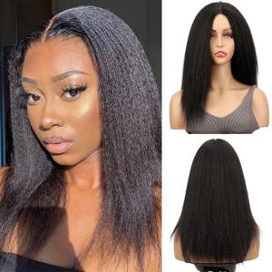 16/22인치 합성 롱 야키 킨키 스트레이트 가발 부드럽고 풍성한 여성용 가발 일상용