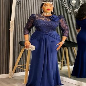 플러스 사이즈 아프리카 파티 드레스 여성용 다시키 스팽글 섹시 바디콘 롱 드레스 우아한 의상 무슬림 웨딩 이브닝 가운