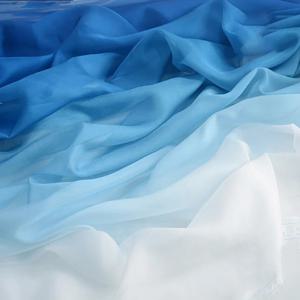 한복 무대 의상용 그라데이션 프린트 쉬폰 원단 큰 소매 드레스 웨딩 장식 무지개 DIY 재봉 공예 재료