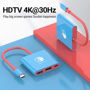 휴대용 3 IN 1 4K 도킹 스테이션 스위치용 TYPE C 허브 HDMI USB 3.0 여행용 게임용 컴팩트 디자인 간편 설치