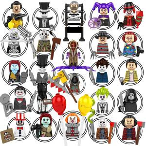블라인드 박스 KF6173 KF6175 KF6176 킬러 클라운즈 미니 피규어 클래식 호러 스릴러 영화 블록 모델 인형 할로윈 장난감