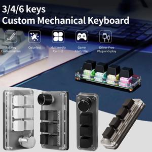 미니 매크로 기계식 키보드 3/4/6 키 USB RGB 게이밍 맞춤 프로그래밍 휴대용 키패드 핫 스왑 스위치 포토샵 음악용