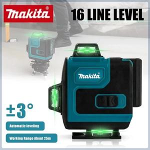 마키타 360 수평 수직 녹색 고정밀 무선 자동 수평 조절 레이저 크로스 벽걸이형 휴대용 레벨 도구