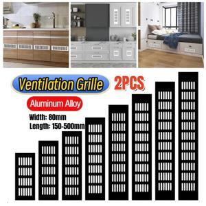 2개 알루미늄 합금 캐비닛 통풍구 커버, 루버형 환기구 그릴 커버, 옷장 메쉬 홀 커버, 찬장 천공 시트