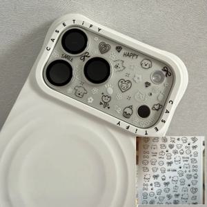 귀여운 만화 그래피티 강아지 스티커 아이폰 17용 - 카메라 폰 케이스 DIY 데칼 미니 카와이 강아지 네일 데코 소녀용