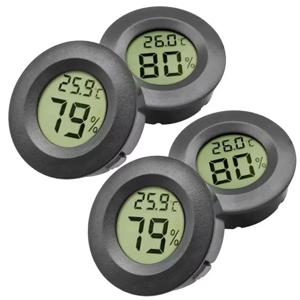 원형 디지털 LCD 온도계 자동차 실내 방 시가 와인 캐비닛 디지털 온습도계 애완동물 아크릴 박스