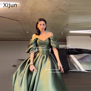 Xijun 모던 그린 이브닝 드레스 오프 숄더 스윗하트 프롬 드레스 공식 생일 파티 드레스 베스티도 2026 맞춤형