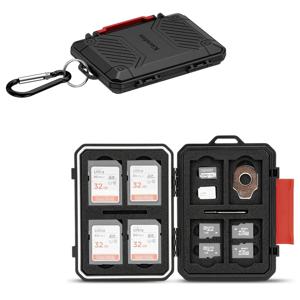 키위포토스 22 슬롯 메모리 카드 케이스 홀더 (8개의 SD/SDHC/SDXC 카드 + 12개의 마이크로SD/TF/MSD 카드 + 2개의 나노 SIM 카드 수납 가능)