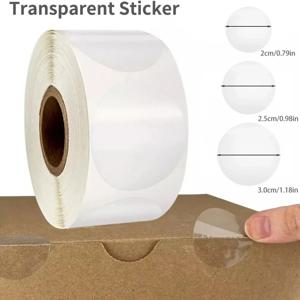 3가지 크기 2/2.5/3cm 500개 크리스탈 클리어 투명 원형 PVC 스티커 봉투 탭실러 소매 패키지 클리어 씰 라벨