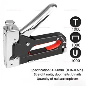 헤비 듀티 3-in-1 다기능 스테이플 건 및 네일 건 세트 600개입 가구 수리 및 고정용
