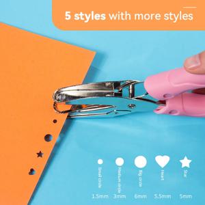 단일 홀 펀처 용량 1.5/3/5/5.5/6mm 홀 펀처 핸드 페이퍼 커터 스크랩북 도구 사무실 학교 용품