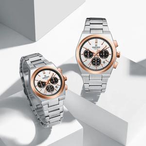 네비포스 패션 커플 시계, 연인들을 위한 쿼츠 손목시계, 남성용 여성용 스테인리스 스틸 방수 시계 2개 세트