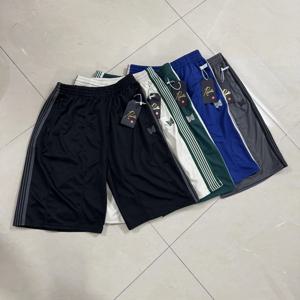 남성과 여성을 위한 캐주얼 루즈 와이드 버전 스포츠 반바지 나비 자수 스트라이프 7점 반바지 코튼 폴리에스테르