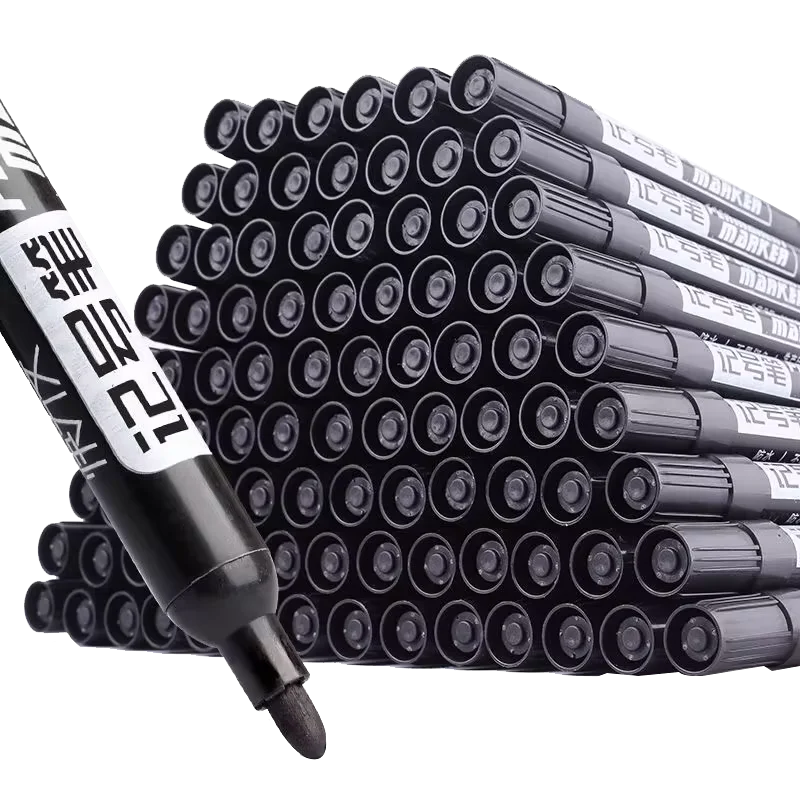 지울 수 없는 표시 및 표시용 대형 팁 검정색 잉크 마커 펜 10개 세트