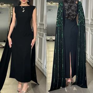 맞춤형 저지 스팽글 웨딩 파티, A 라인 하이 칼라, 맞춤형 가운, 미디 드레스