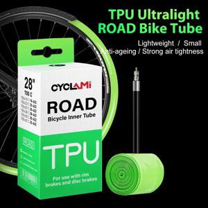 CYCLAMI 초경량 30g 자전거 이너튜브 TPU 소재 700C 18-32 로드 자전거 타이어 45mm 65mm 85mm 길이 프렌치 밸브