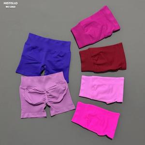 히스텔로 임팩트 스포츠 반바지 로우 립 밴드 스크런치 버트 여성 요가 짐 타이츠 필라테스 심리스 팬츠 운동 러닝 레깅스