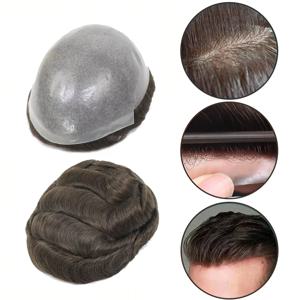 초박형 스킨 투페이 감지 불가 남성 모발 보형물 리얼리틱 가발 남성용 인모 마이크로스킨 헤어 시스템