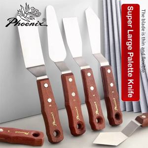 1PC 대형 페인트 팔레트 나이프 스테인레스 스틸 주걱 오일, 아크릴, 캔버스, 수채화 그림을위한 색상 혼합 미술 용품