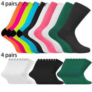 4 쌍 순수 컬러 사이클링 양말 품질 도로 자전거 양말 남성 여성 러닝 하이킹 압축 스포츠 양말