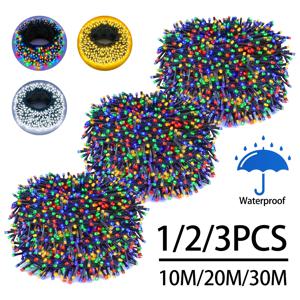 220V LED 반짝임 요정 조명 문자열 1/2/3 팩 휴일 크리스마스 트리 잔디 밤 파티 장식 조명 전용 EU 전원 플러그