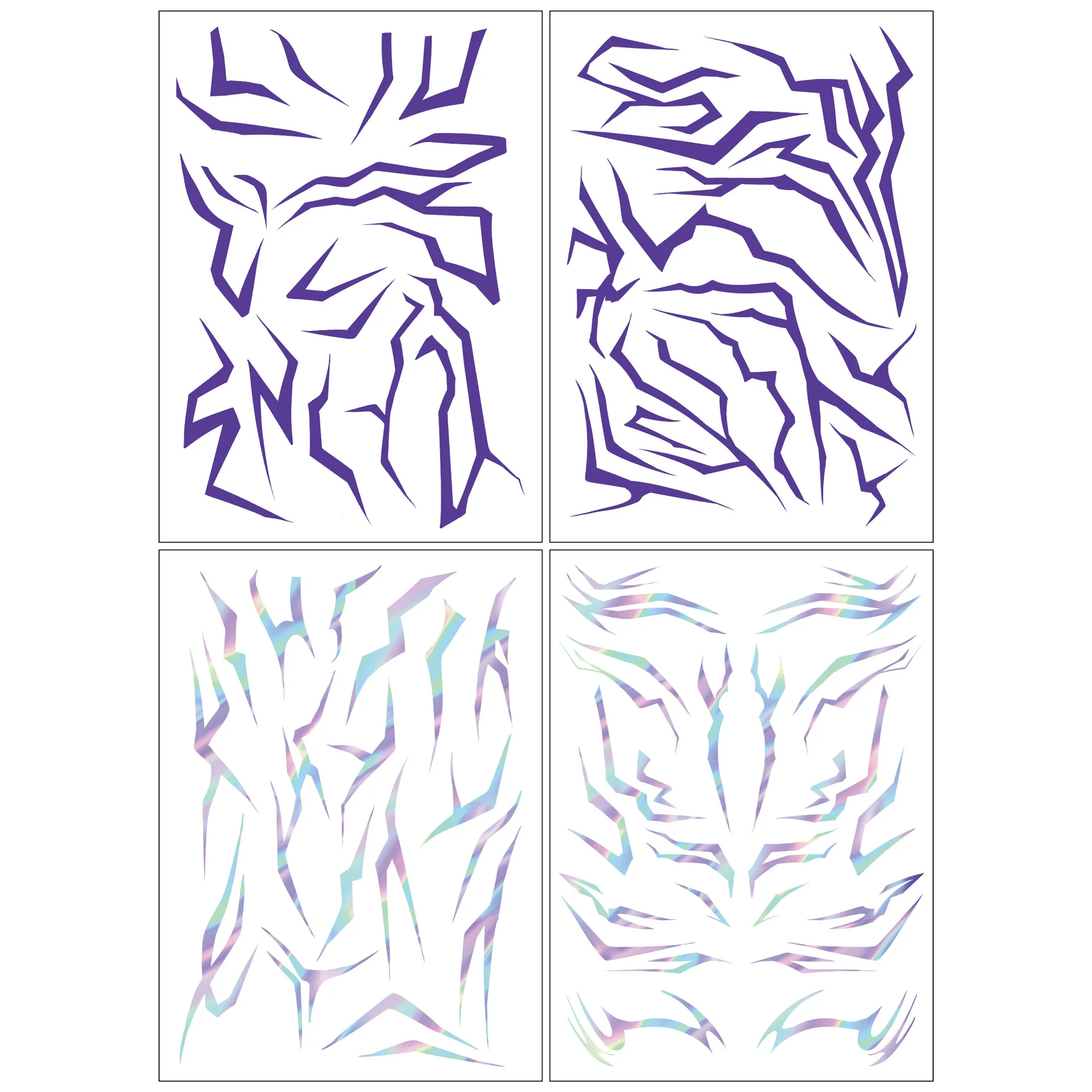 4PCS 악마 임시 문신 세트 패턴 생일 파티 애니메이션 스티커 소년 소녀 할로윈 코스프레 문신