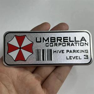 알루미늄 합금 자동차 스티커 우산 주차 레벨 3 오토바이 자동차 장식 메탈 스티커 자동차 오토바이 데칼