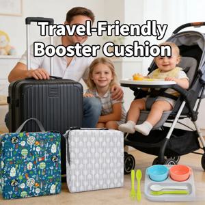 어린이용 하이체어 부스터 시트 아기 식탁 의자 쿠션 접이식 시트 미끄럼 방지 조절 가능한 스트랩 포함