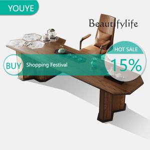 북유럽 신중국식 원목 차탁과 의자 조합 가정용 심플 모던 차탁 X