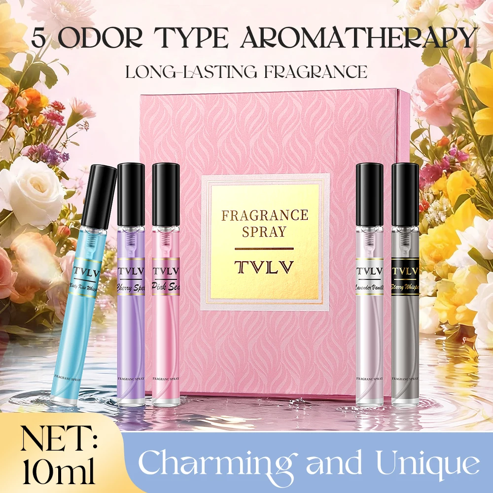 Alcohol-Free Women's Fragrance Gift Set 5Pcs Long-Lasting Fresh Scent Body Spray