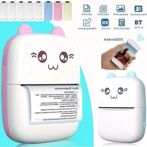 미니 휴대용 열전 사 프린터 인쇄 사진 포켓 열전 사 라벨 프린터 58mm 인쇄 무선 블루투스 안드로이드 iOS 프린터