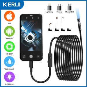 KERUI 8mm 2MP 내시경 자동차 보어스코프 검사 카메라 듀얼/싱글 렌즈 아이폰 IOS 스마트폰 안드로이드 타입 C 차량용