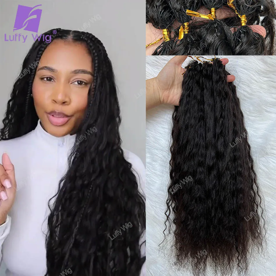 보이지 않는 크로셰 인간의 머리카락 끈 확장 미리 분리된 습식 및 물결 모양의 브라질 레미 헤어 번들로 매듭 없는 땋기용