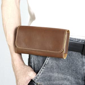 AIGUONIU 암소 가죽 남성용 전화 벨트 클립 파우치 iPhone 14 Pro Max 케이스 Samsung Galaxy 핸드폰 4.7-6.7 인치 허리 가방