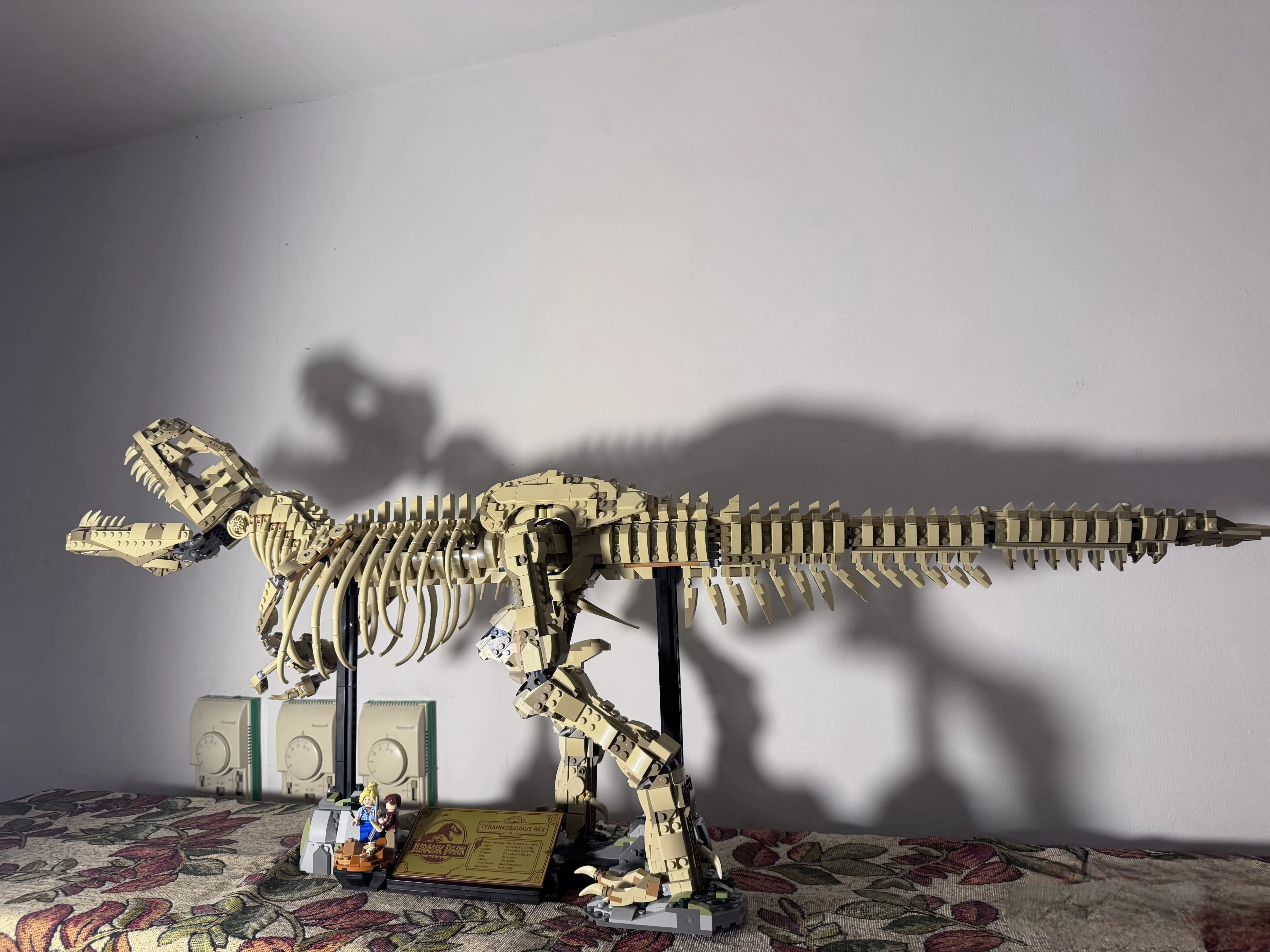 3145개 창의적인 시리즈 장식품 공룡 화석 대형 모델 소년의 지능 조립 블록 장난감 선물