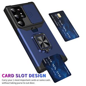 삼성 갤럭시 S25 S24 S23 S22 울트라 S22 S23 플러스 S21 아머 킥스탠드 범퍼 커버 카드 슬롯 지갑 링 홀더 케이스