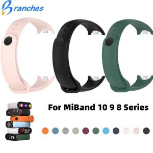Xiaomi Mi Band 10 9 8 용 실리콘 시계 스트랩 손목 밴드 스포츠 팔찌 손목 스트랩 MiBand 8/9/10 Smartwatch 액세서리