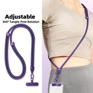 클립 업그레이드된 360도 회전 방지 범용 폰 끈 °   모든 휴대폰 케이스용 회전 조절 가능 넥/크로스바디 스트랩