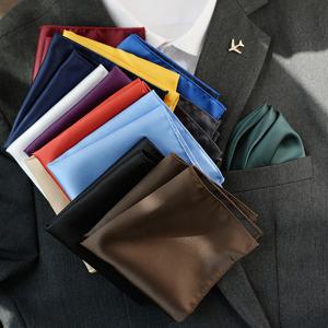 남성용 단색 손수건 스카프 빈티지 실크 새틴 남성 정장 포켓 스퀘어 웨딩 드레스 체스트 타월 정장 액세서리