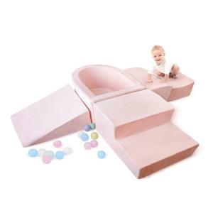 유아용 폼 클라이밍 블록과 베이비 볼 풀 조합 소프트 플레이 장비 세트 실내 기어다니기 및 놀이