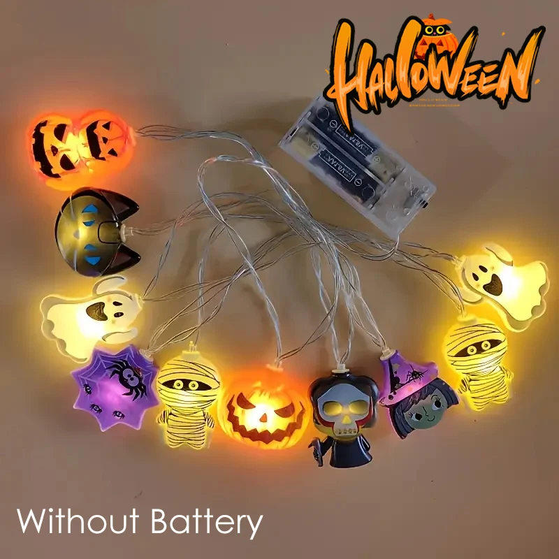 할로윈 유령 LED 문자열 조명 운영 구리 와이어 유령의 집 장식 실내 야외 홈 파티에 대 한 방수