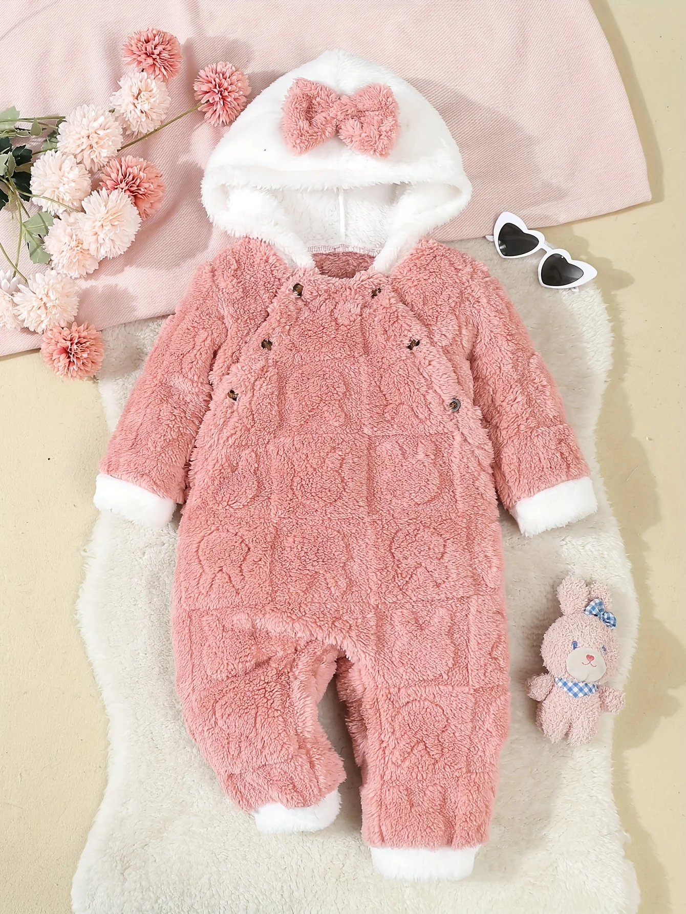 아기 소녀들을 위한 가을과 겨울 자카드 토끼 플러시 후드 드레스, 겨울 따뜻한 원피스 드레스