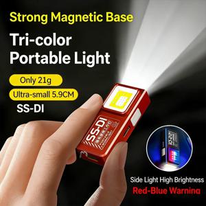 미니 COB LED 손전등 USB C 충전식 강력한 작업등 클립 자석 방수 EDC 캠핑 워킹 포켓 램프