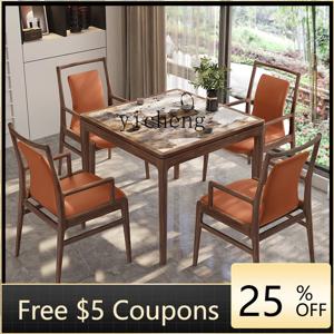 Z1 새로운 중국산 원목 체스 및 카드 게임용 사각 테이블, 가정용 모던 심플 라이트 럭셔리 록 패널 식탁