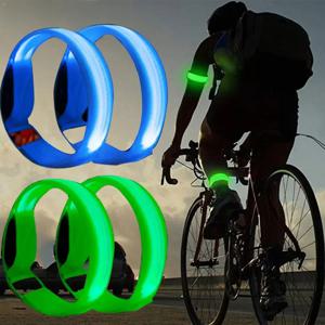 1개 야외 야간 러닝 암밴드 USB 충전식 LED 라이트 반사 안전 손목밴드 사이클링 러닝 활동용