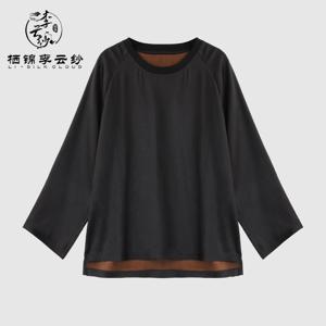 LI SILK CLOUD Xiangyunsha 셔츠 - 솔리드 컬러 루즈 실크 탑, 전통 직물 복고풍 중국 블라우스, AliExpress 신상품